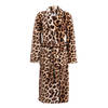 Zo Home Flanel Fleece Badjas Leopard - bruin - L