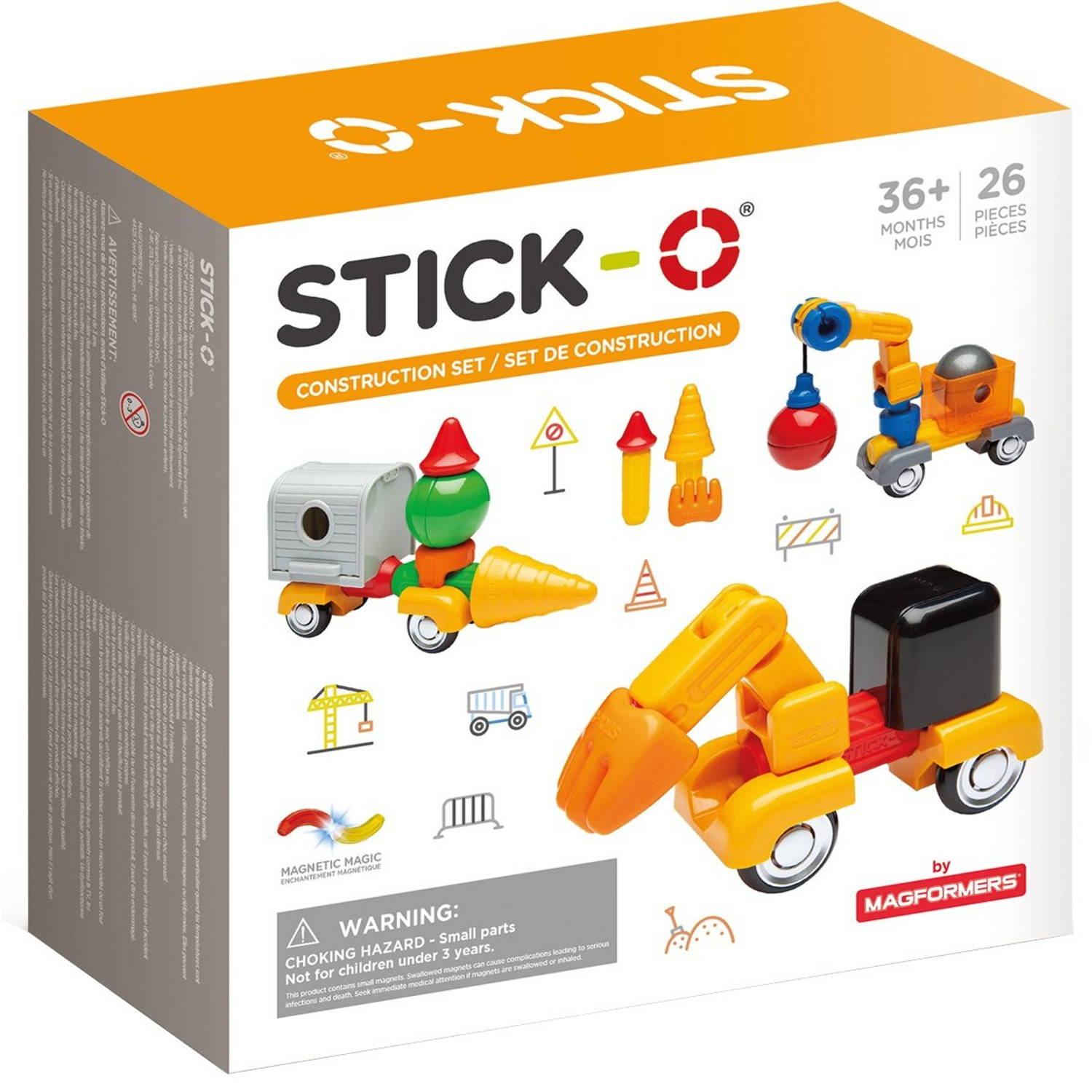 Stick-O Constructieset - magnetisch speelgoed - 32 modellen - magneten speelgoed - baby blokken