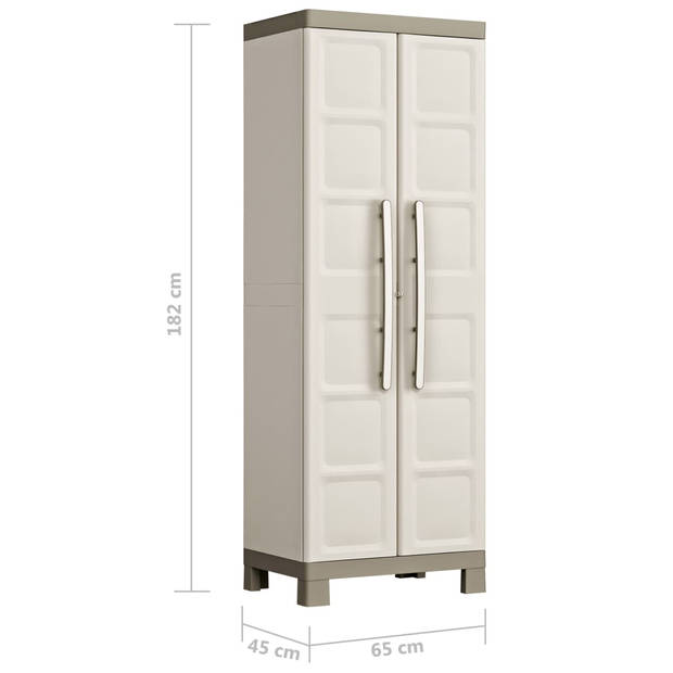 Keter Opbergkast met schappen Excellence 182 cm beige en taupe