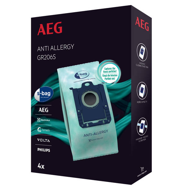 AEG stofzuigerzakken s-bag Anti Allergy 4 stuks GR206s