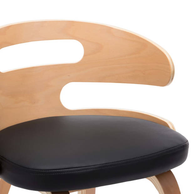 vidaXL Eetkamerstoelen 2 st gebogen hout en kunstleer