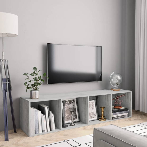 vidaXL Boekenkast/tv-meubel 143x30x36 cm betongrijs