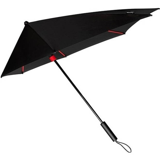 Windproof storm paraplu 100 cm zwart/rood - Paraplu's
