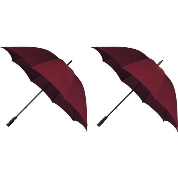 2x Stormparaplu bordeaux rood 130 cm - Paraplu's
