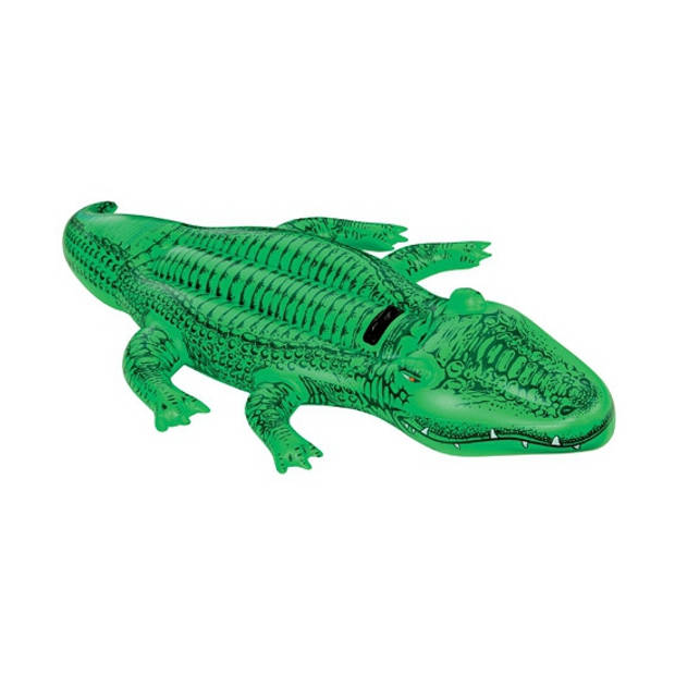 Opblaas krokodil Intex 168 cm groen met gratis gele strandbal - opblaasspeelgoed