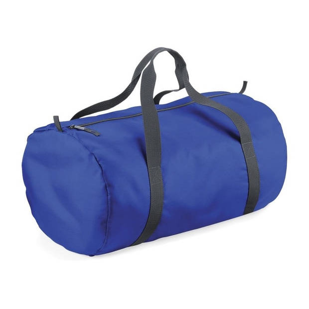 Set van 2x kleine sport/draag tassen 50 x 30 x 26 cm - Donkerblauw en Grijs - Sporttassen