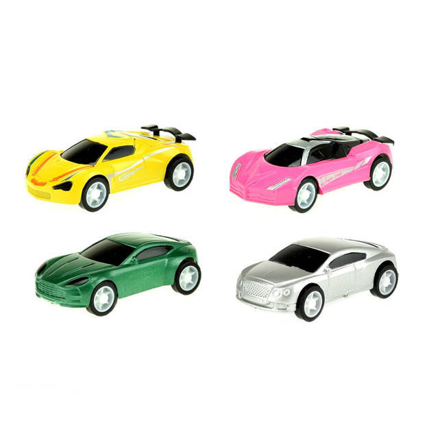 Toi-Toys raceauto's pull back 12-delig 7 cm multicolor