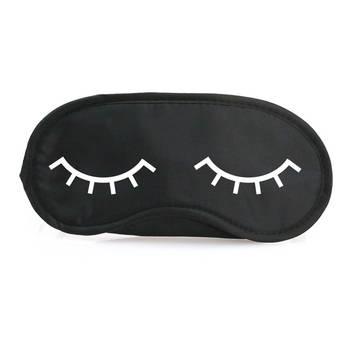 Zwart slaapmaskertje met slapende ogen - Slaapmaskers