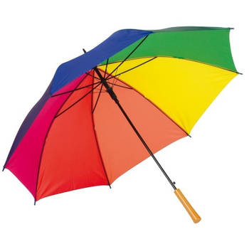 Regenboog paraplu met metalen steel 103 cm - Paraplu's