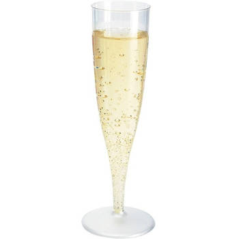 10x Champagne/prosecco glazen transparant - Champagneglazen