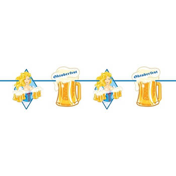 Beierse/Bayern print slinger met bier 10 meter feestversiering - Vlaggenlijnen