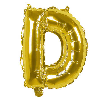 Boland folieballon letter D 36 cm goud