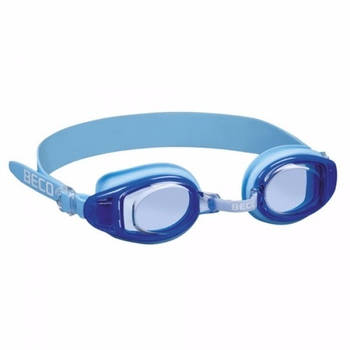 Blauwe jeugd zwembril met siliconen bandje - Zwembrillen