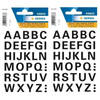 64x Letter stickers op vel zwart 15 mm - Stickers