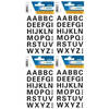 128x Letter stickers op vel zwart 15 mm - Stickers