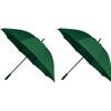 2x Stormparaplu donkergroen 130 cm - Paraplu's