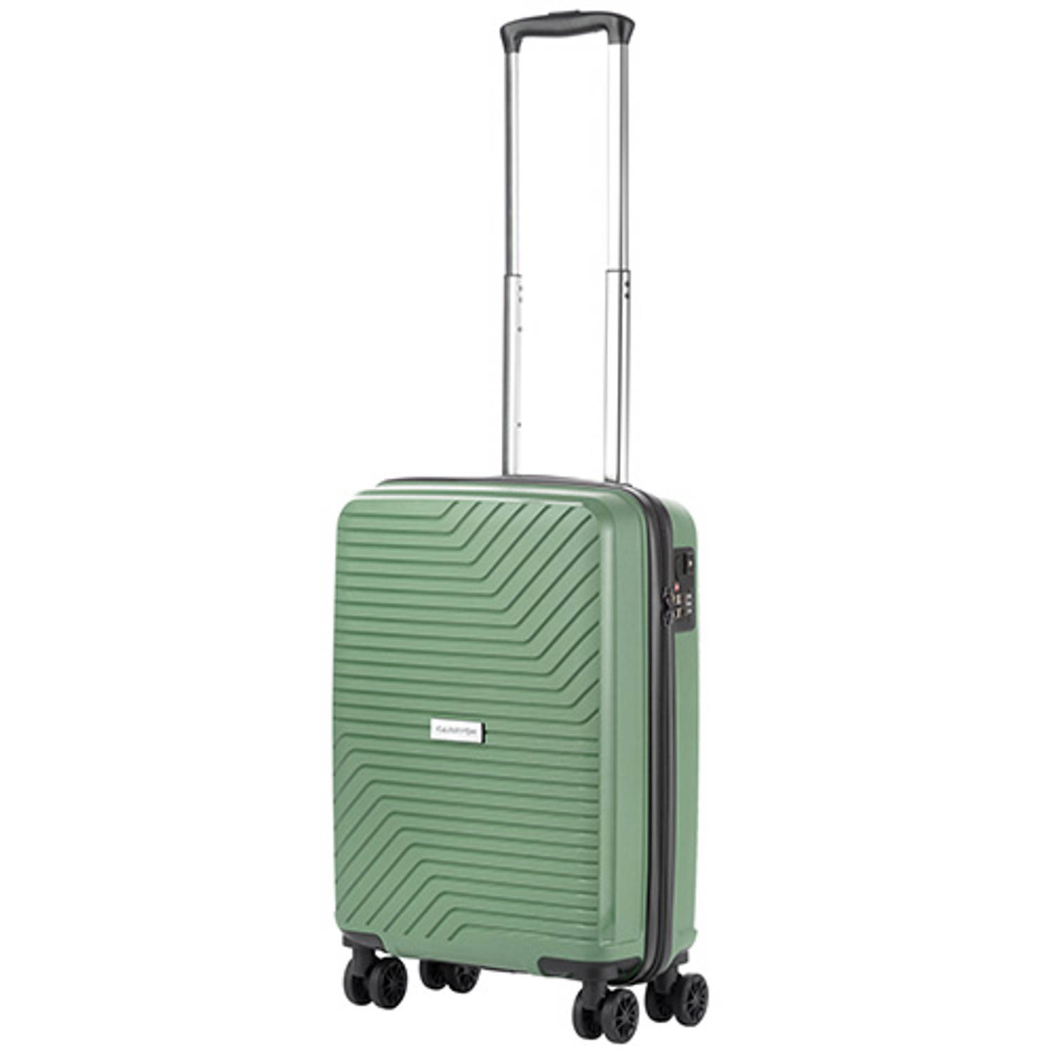 CarryOn Transport Handbagagekoffer - USB Handbagage 55cm - OKOBAN - Dubbele wielen - Olijf