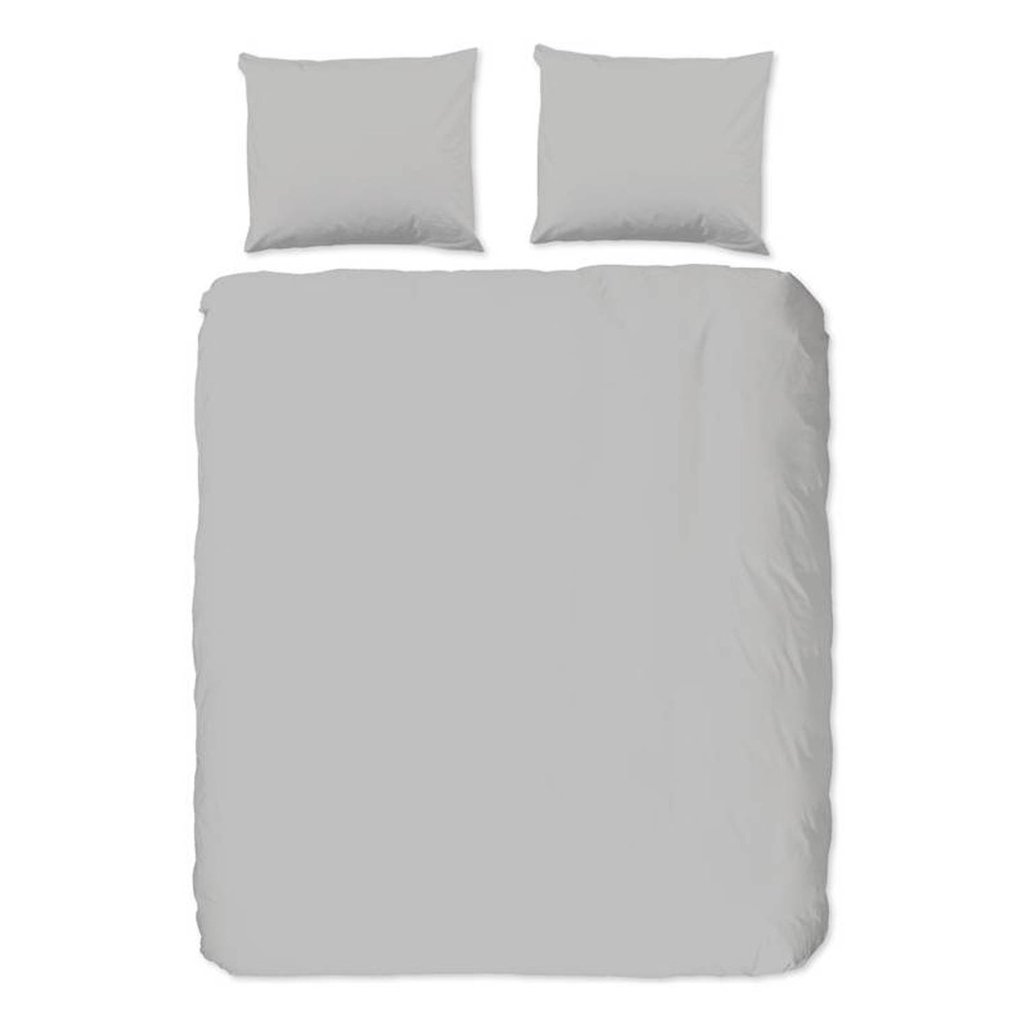 Good Morning Uni dekbedovertrek - Lits-jumeaux (240x200/220 cm + 2 slopen) - Katoen - Light grey