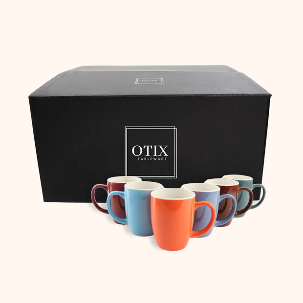 OTIX Theemokken met Oor - Koffiekopjes - Set van 6 - Koffiemok - Koffietassen - 300 ml - Aardewerk