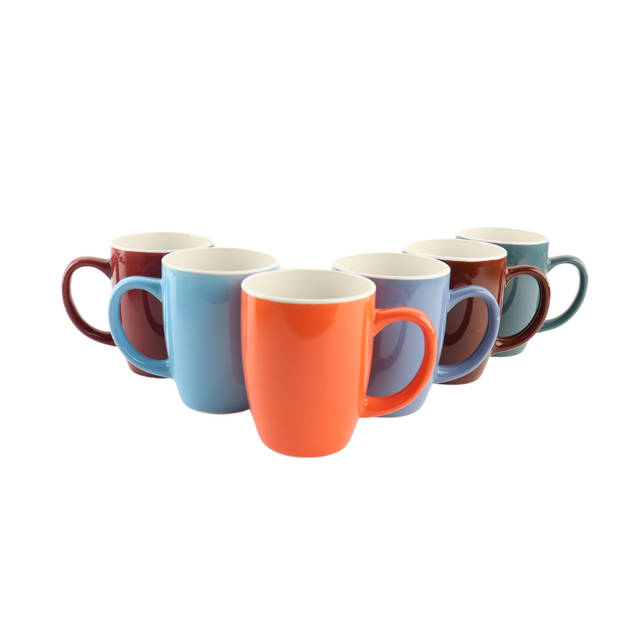 OTIX Theemokken met Oor - Koffiekopjes - Set van 6 - Koffiemok - Koffietassen - 300 ml - Aardewerk