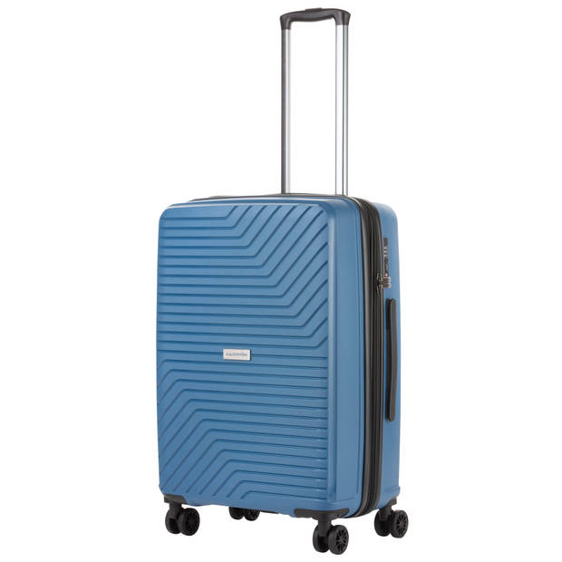 CarryOn Transport Middenmaat Reiskoffer 67cm met Expander - 85 Ltr Trolley met TSA - Blauw