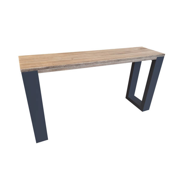Wood4you - Side table enkel steigerhout - - Antraciet - Eettafels 120 cm - Bijzettafel