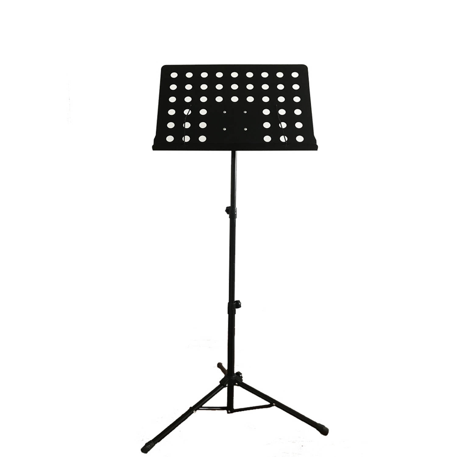 Muziekstandaard deluxe 72 tot 155 cm metaal lessenaar voor bladmuziek inclusief draagtas