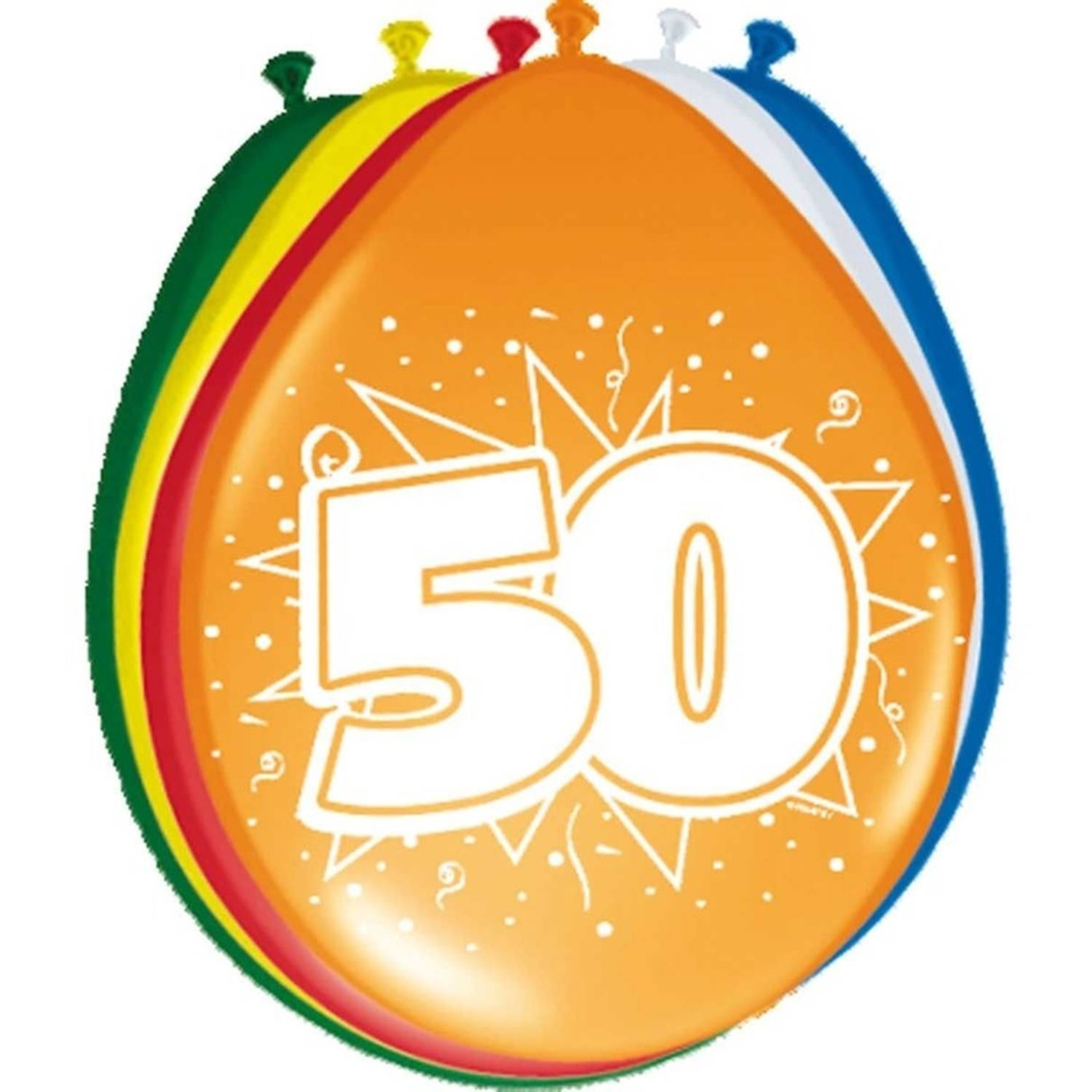 8x stuks Ballonnen versiering 50 jaar thema feestartikelen - Ballonnen