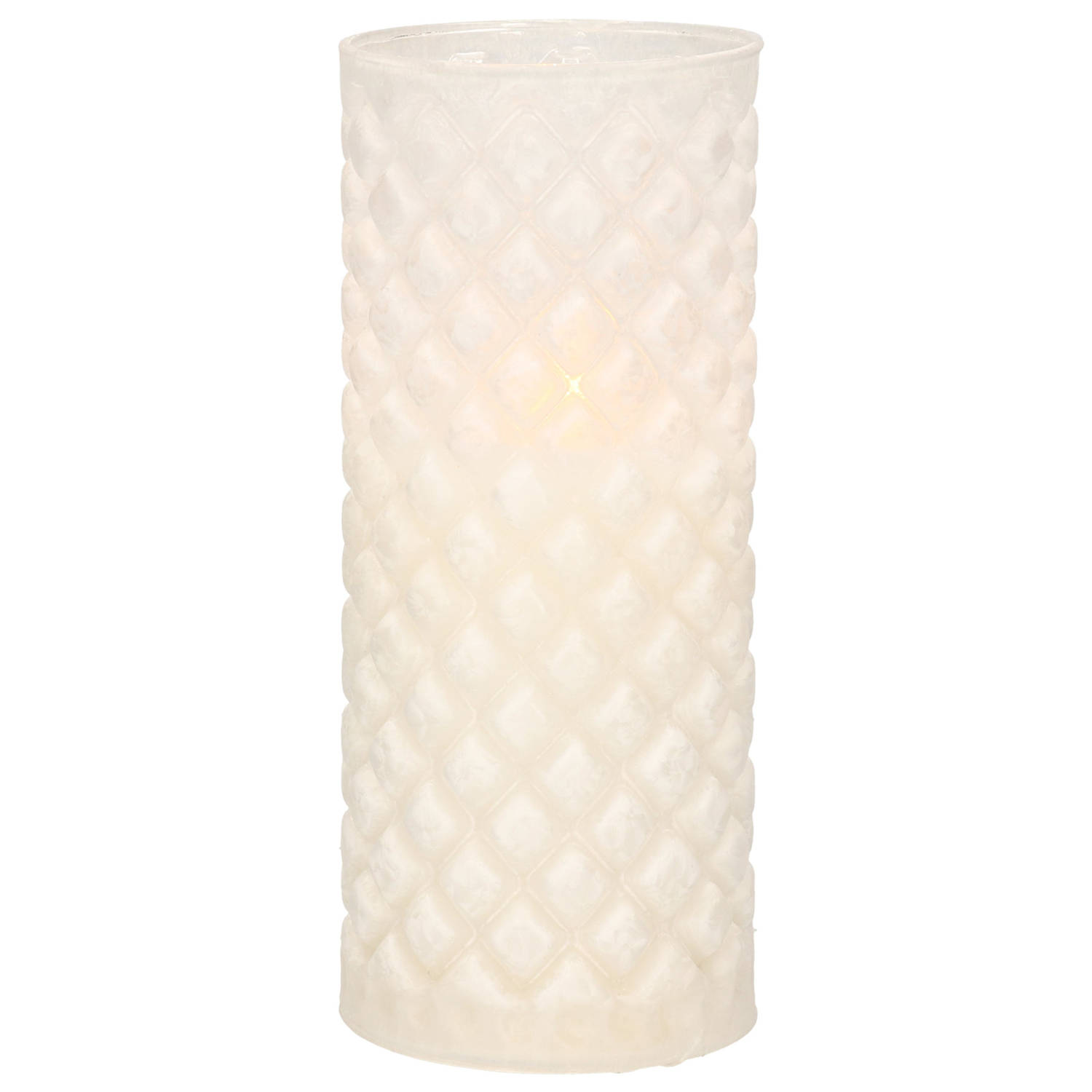 1x stuks luxe led kaarsen in glas D7,5 x H17,5 cm - LED kaarsen