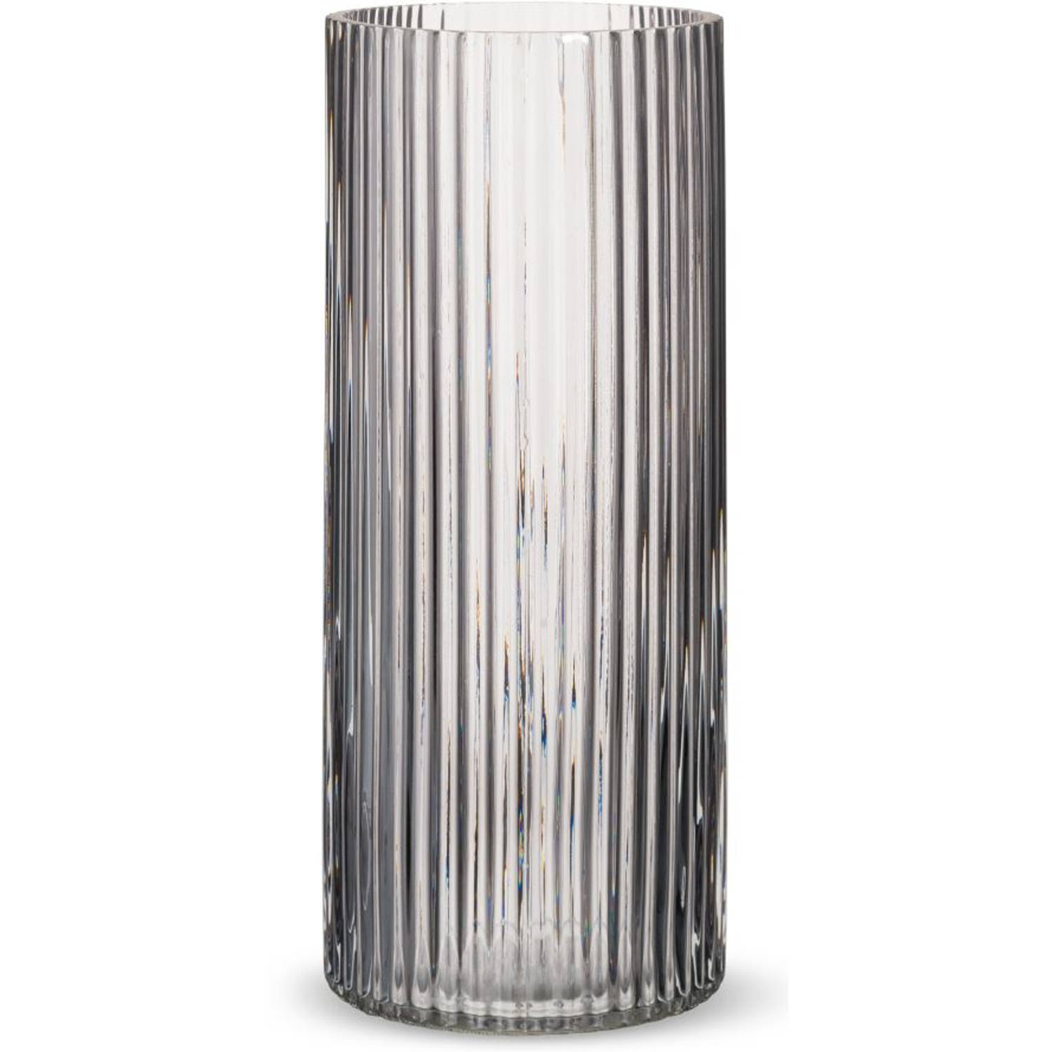 vaas cilinder - grijs - 12,5 x 30 cm | Blokker