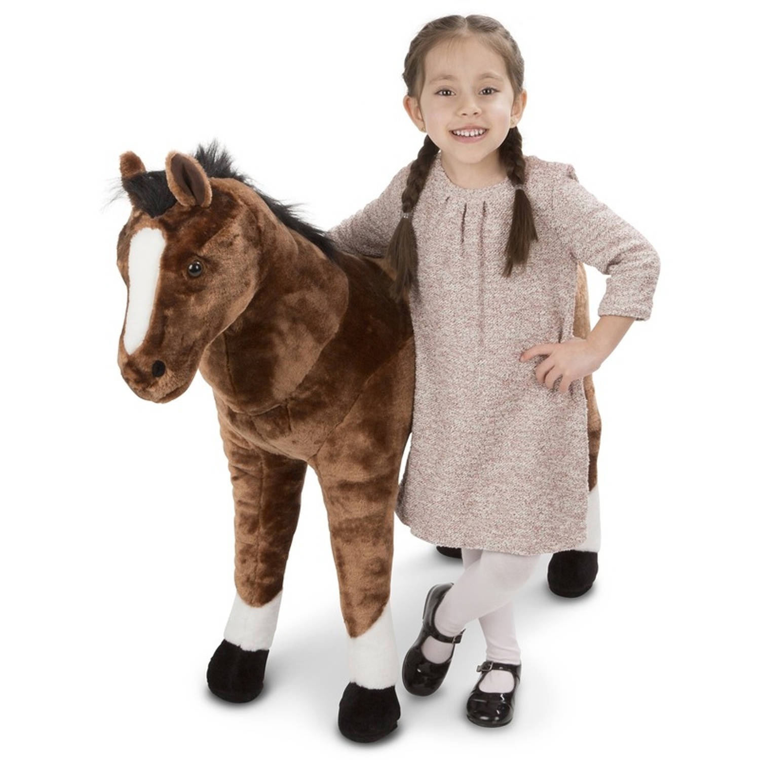 Meditatief toezicht houden op canvas Melissa & Doug pluche paarden knuffel 99 cm - Pluche speelgoed  knuffeldieren voor kinderen | Blokker