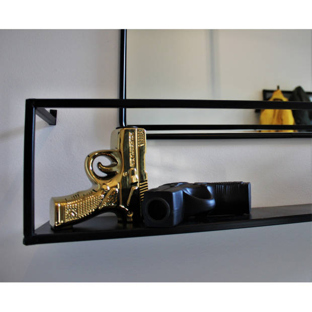Housevitamin kaarshouder / kandelaar "pistool" goud keramiek