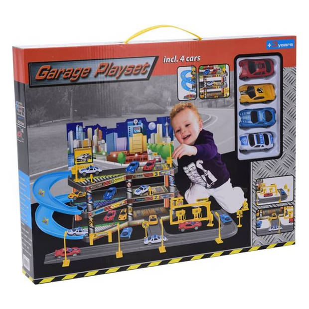 Free and Easy garage speelset incl. 4 auto's 62 cm multicolor