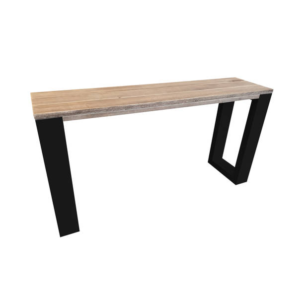Wood4you - Side table enkel steigerhout - - Zwart - Eettafels 170 cm - Bijzettafel