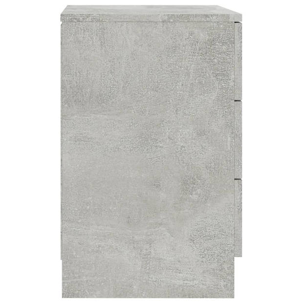 vidaXL Nachtkastjes 2 st 38x35x56 cm bewerkt hout betongrijs