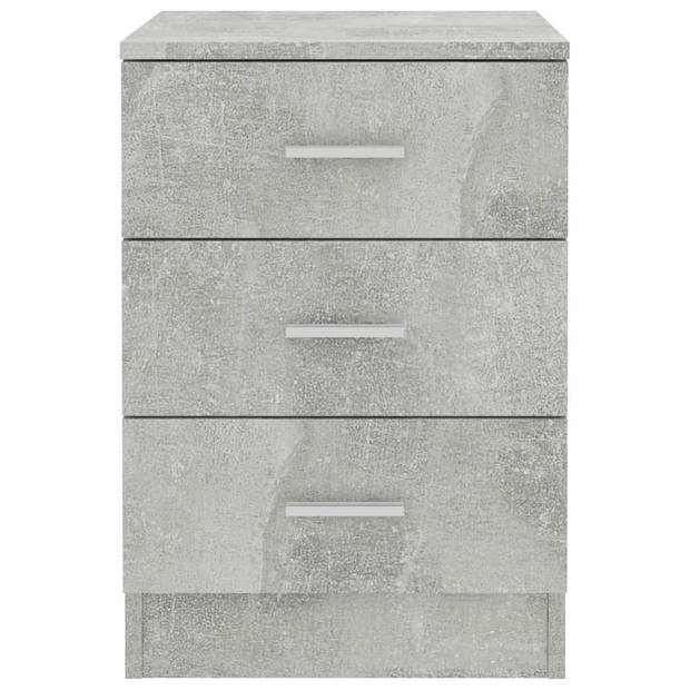 vidaXL Nachtkastjes 2 st 38x35x56 cm bewerkt hout betongrijs