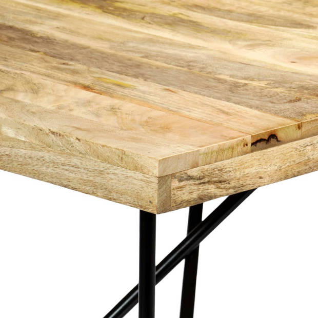 The Living Store Houten eettafel Industriële stijl - 180x90x76 cm - Massief Mangohout