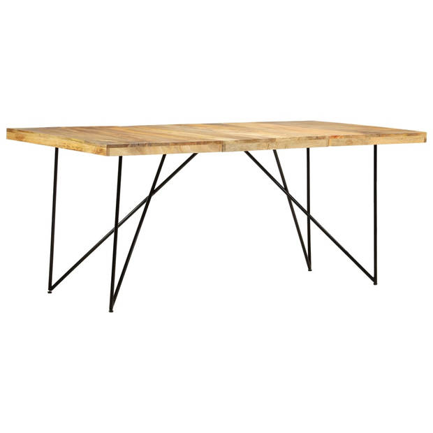 The Living Store Houten eettafel Industriële stijl - 180x90x76 cm - Massief Mangohout