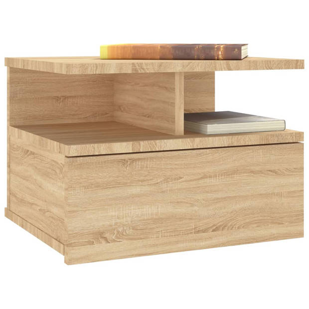 vidaXL Nachtkastjes 2 st 40x31x27 cm bewerkt hout sonoma eikenkleurig