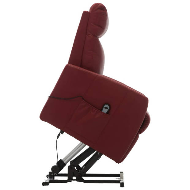 vidaXL Fauteuil elektrisch sta-op-stoel kunstleer wijnrood