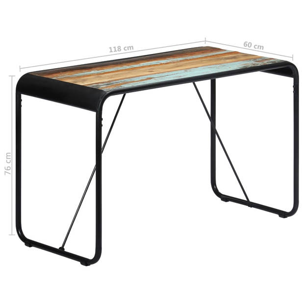 vidaXL Eettafel 118x60x76 cm massief gerecycled hout