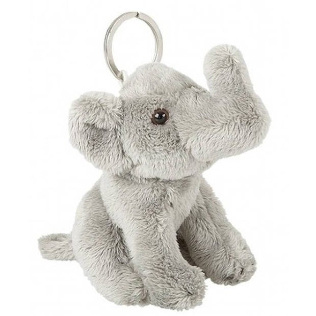 Pluche sleutelhanger olifantje knuffel 10 cm - Knuffel sleutelhangers