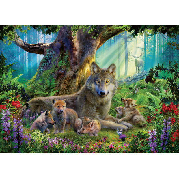 Ravensburger puzzel Familie wolf in het bos - 1000 stukjes