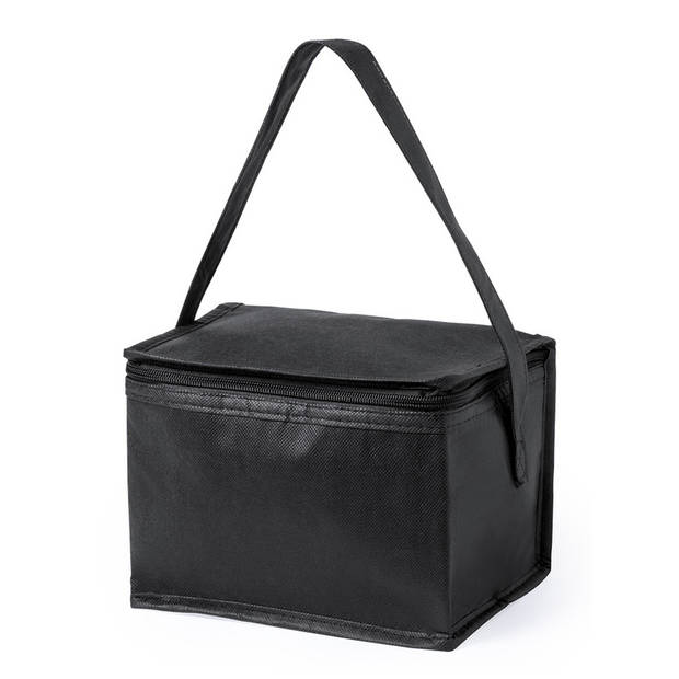 Strand sixpack mini koeltasje zwart inclusief 2 koelelementen - Koeltas