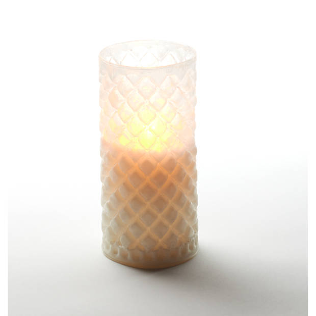 1x stuks luxe led kaarsen in glas D7,5 x H15 cm - LED kaarsen
