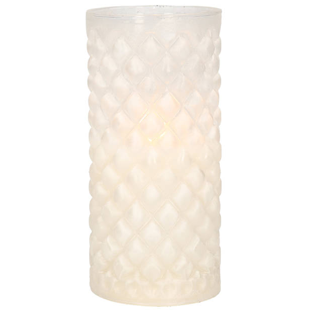 1x stuks luxe led kaarsen in glas D7,5 x H15 cm - LED kaarsen