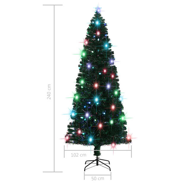 The Living Store Kunstkerstboom - LED en glasvezel - 240 cm - groen