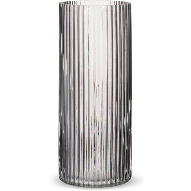 Blokker vaas cilinder - grijs - 12,5 x 30 cm