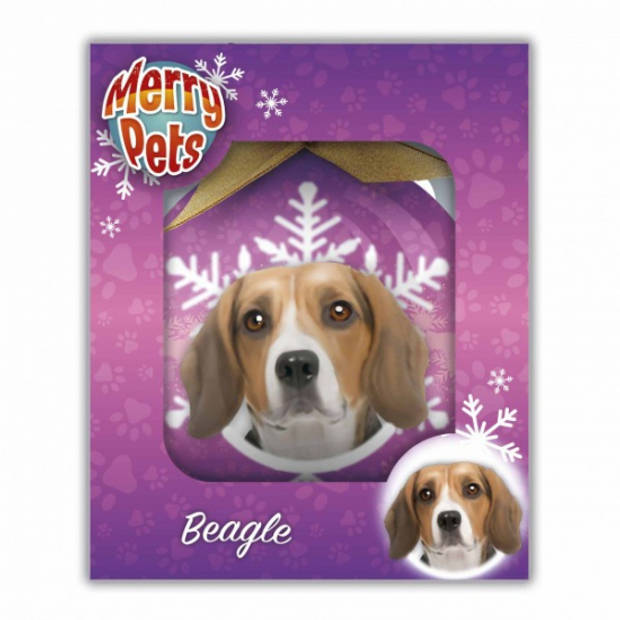 Dieren kerstbal Beagle 8 cm