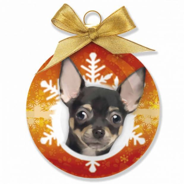 Kerstballen Chihuahua honden 8 cm - Kerstbal